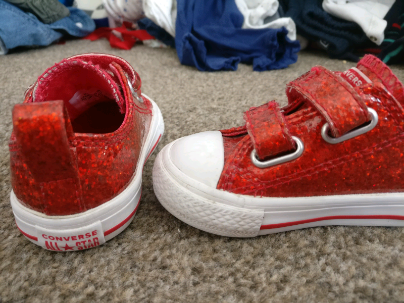 red glitter converse shoes